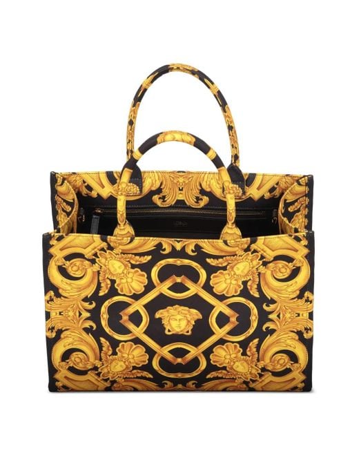 Versace Metallic Canvas Tote Bag