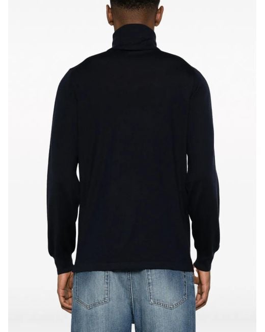 Eraldo Blue Roll-Neck Wool-Blend Jumper for men
