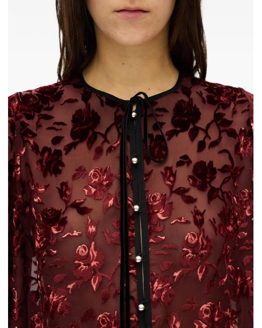 Blusa Devoré di Ann Demeulemeester in Purple