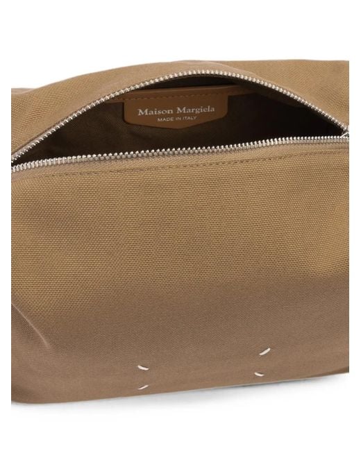 Maison Margiela Brown Signature Four-Stitch Shoulder Bag