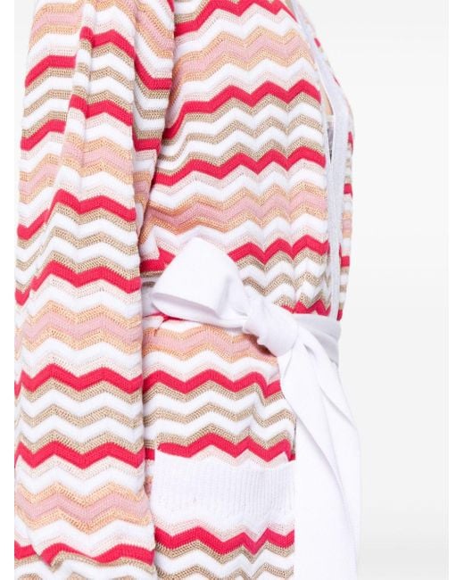 Missoni Pink Zigzag Knit Cardi-coat