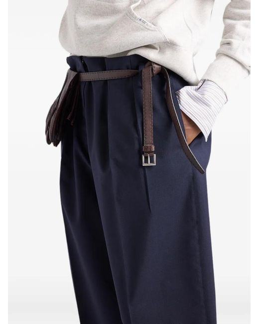 Prada Plooibroek Met Ceintuur in het Blue