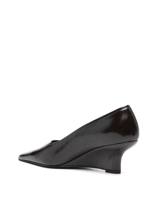 Totême Black Sharp Naplack Wedge Pumps