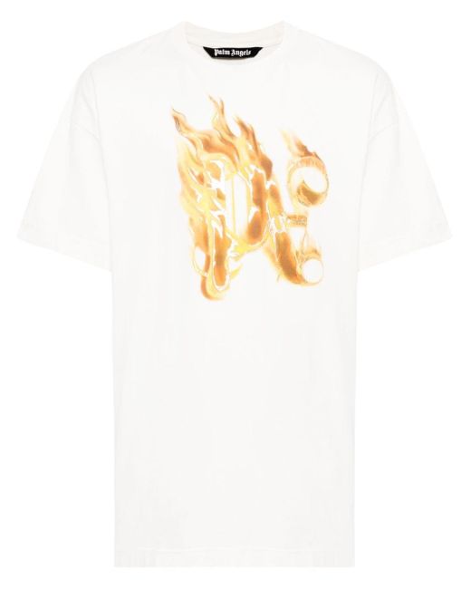 Palm Angels T-shirt Met Monogramprint in het White voor heren