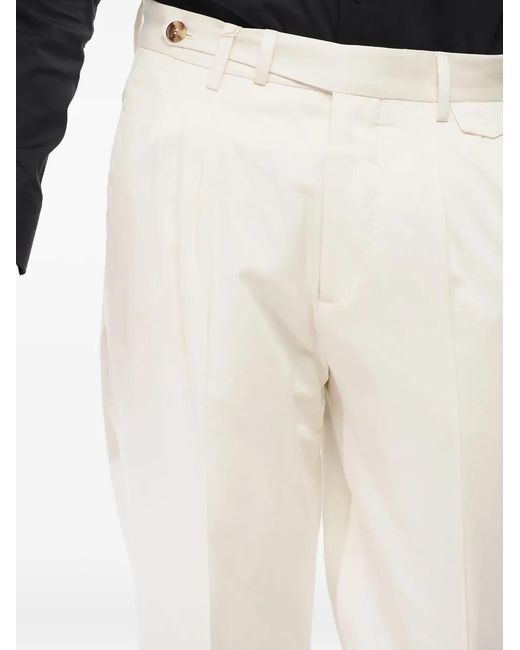 Brunello Cucinelli White Pantalon De Costume En Soie for men