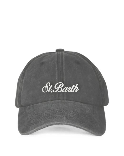 Mc2 Saint Barth Gray Logo-Embroidered Baseball Cap for men