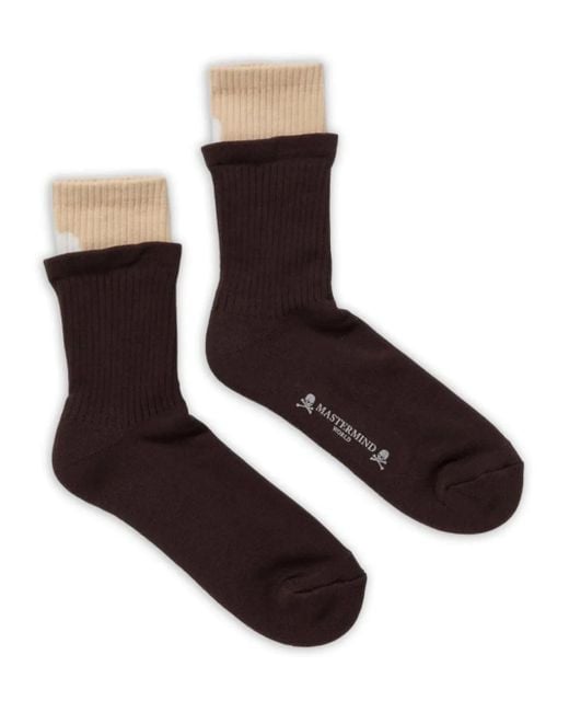 Calzini A Doppio Strato di MASTERMIND WORLD in Brown da Uomo