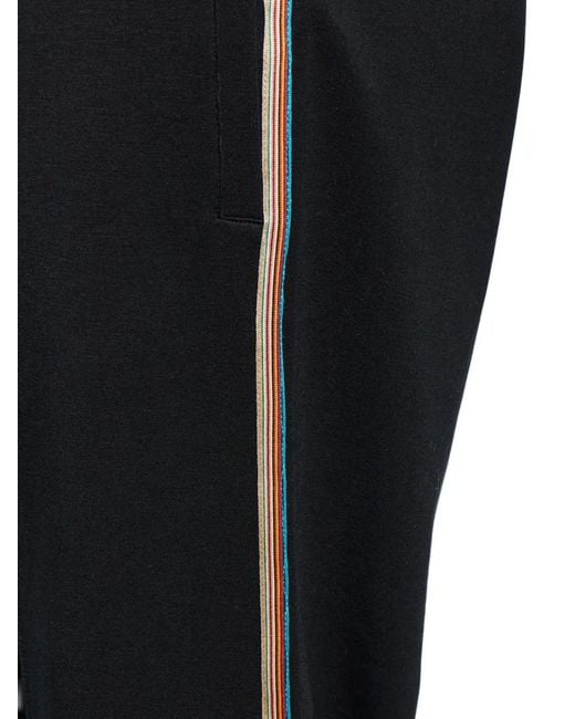 Paul Smith Black Pantalon De Jogging À Rayures Latérales for men