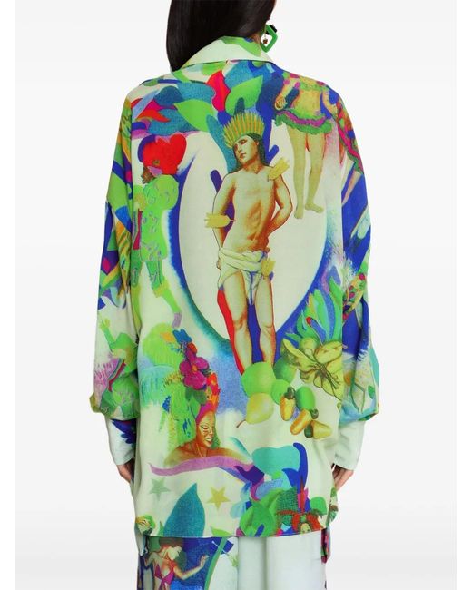 Amir Slama Blue Printed Shirt