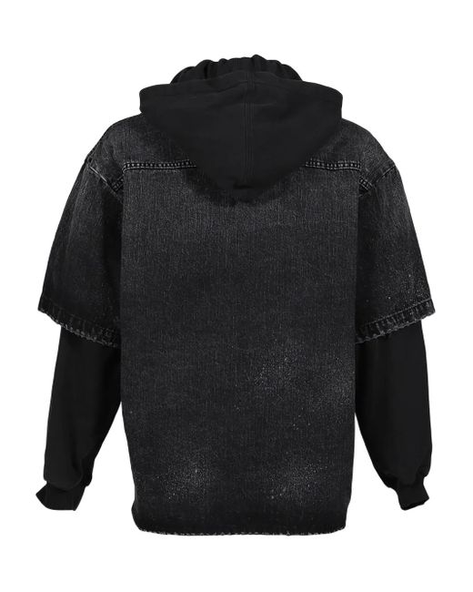 we11done Black Double-layer Denim Jacket for men