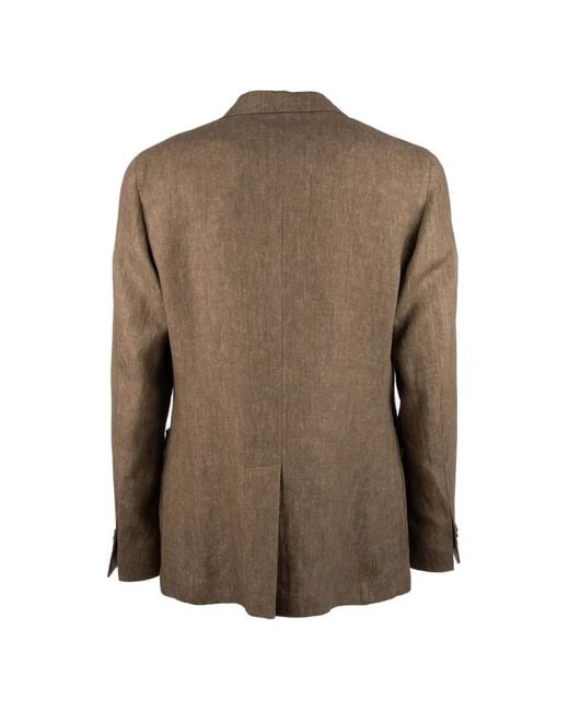 Incotex Brown Single-Breasted Jacket for men