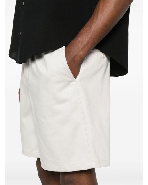 AMI White Elasticated Cotton Shorts for men