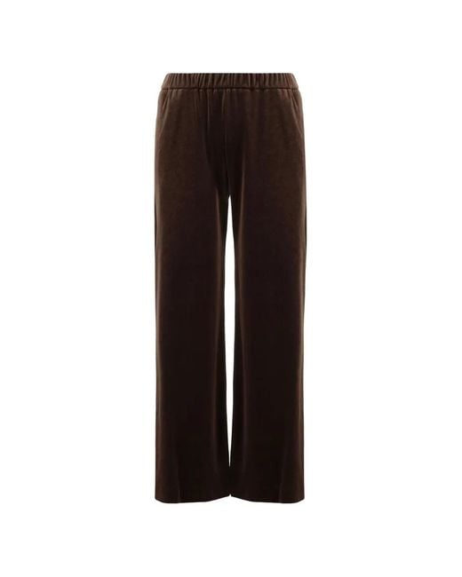 F.it Brown Elasticated-Waist Straight Trousers