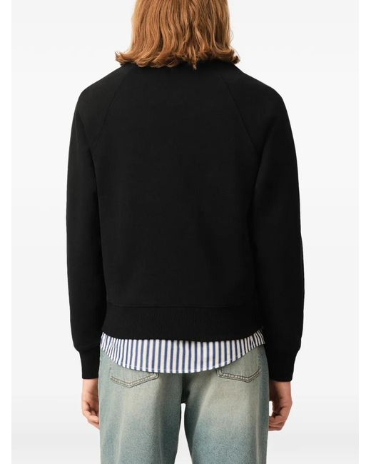 AMI Black Cotton Zipped-Sweatshirt With Embossed Ami De Coeur
