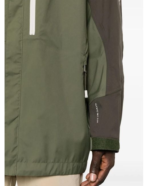 Givenchy Green Colour-Block Hooded Jacket for men