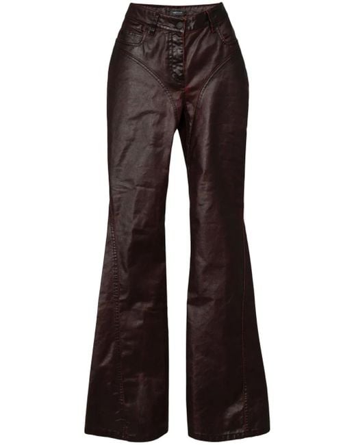 Mugler Black Waxed Flared Jeans