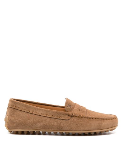 Tod's Brown Gommino Suede Loafers