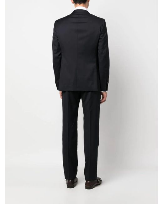 Tagliatore Black Single-Breasted Virgin Wool Suit for men