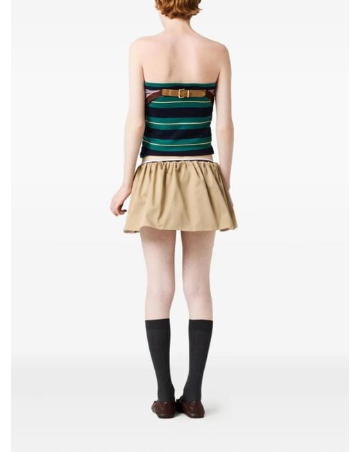 スカート MIUMIU Green Skirt Miu Miu Pleated Tartan Miniskirt | Green | FARFETCH