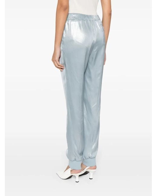 Ralph Lauren Blue Metallic Slim-Cut Trousers