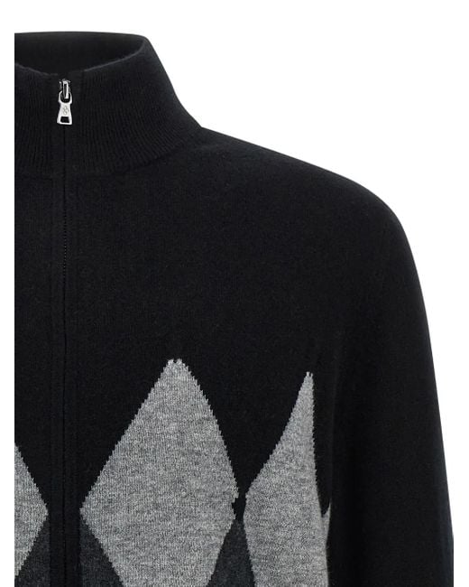 Ballantyne Cardigan mit Argyle-Muster in Black für Herren