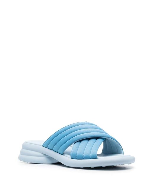 Camper Blue Spiro Padded Sandals