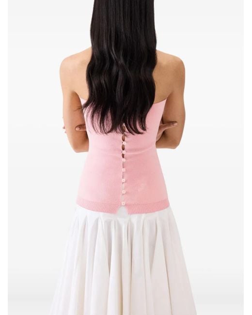 Jacquemus Pink Strapless Top