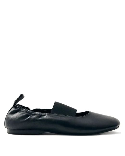 Alohas Blue Sutton Elastic-Band Gathered Ballet Flats