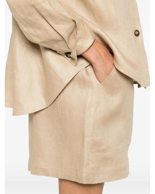 Weekend by Maxmara Natural Elasticated Patch-Pocket Shorts