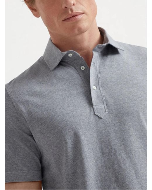 Polo de manga corta Brunello Cucinelli de hombre de color Blue