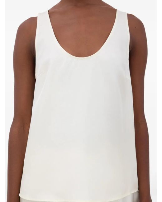 Loulou de Saison White Gaby Top Mit U-Ausschnitt