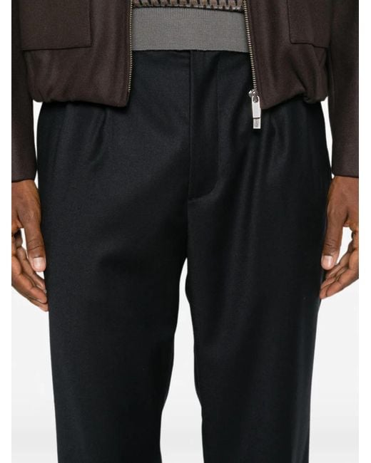 Barena Black Pleated Wool Trousers for men