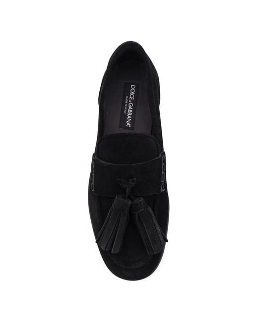 Dolce & Gabbana Black Split-Leather Slippers for men