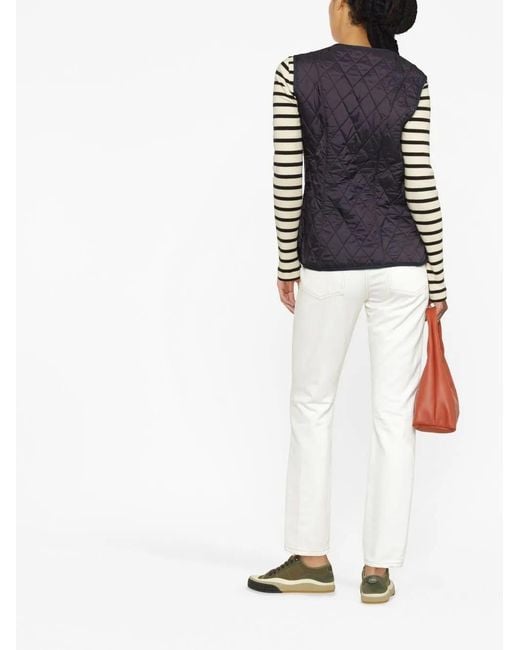 Barbour Blue Quilted V-Neck Gilet
