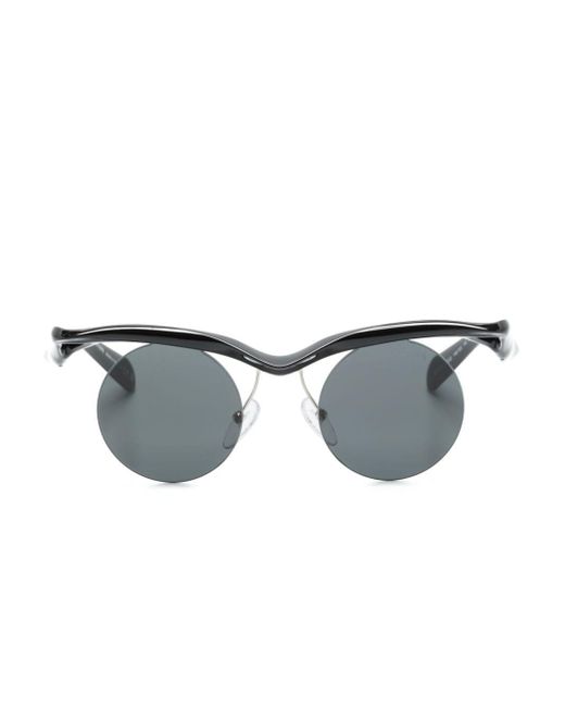 Prada Gray Runway Round-frame Sunglasses for men