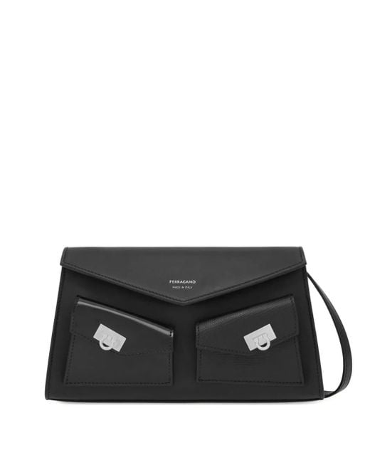 Ferragamo Black Mini Hug Schultertasche