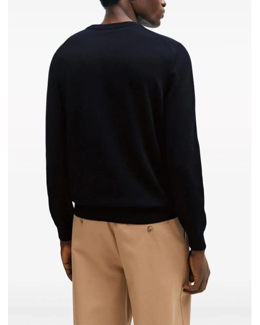 Pull En Coton À Logo Brodé Boss pour homme en coloris Blue