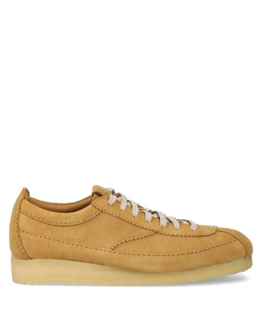 Clarks Brown Topstitched Lace-Up Sneakers for men