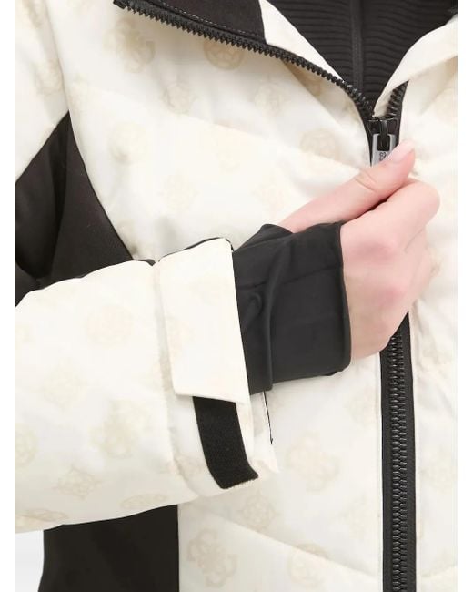 Guess Gewatteerd Ski-Jack Met Logoprint in het White