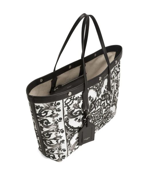 Dolce & Gabbana Shopper Met Majolica-Print in het Black voor heren