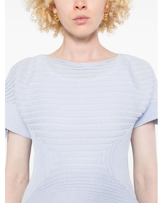 Issey Miyake White Subdued Knit Top
