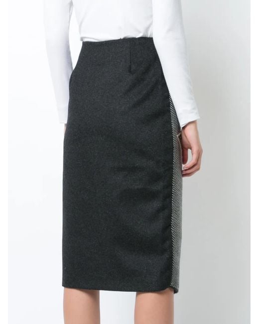 Jupe Midi À Ourlet Asymétrique Voz en coloris Gray