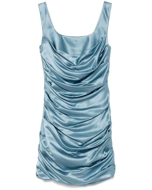 GIUSEPPE DI MORABITO Blue Cowl-Effect Minidress