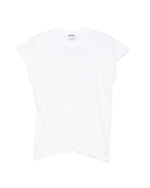 Moschino White Logo-Tag T-Shirt
