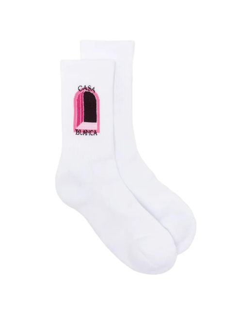 Casablanca White Graphic-Print Socks