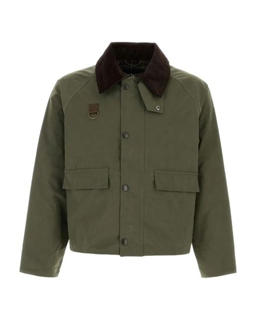Barbour Green Press-Fastening Jacket for men