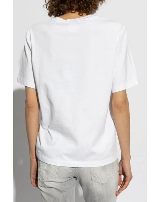 DSquared² White Rhinestone-Logo T-Shirt