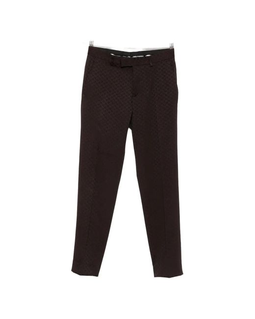 Karl Lagerfeld Black Road Monogram-Pattern Tailored Trousers for men