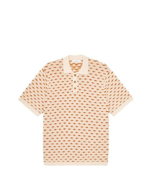 Les Deux Natural Esmay Openwork Polo Shirt for men