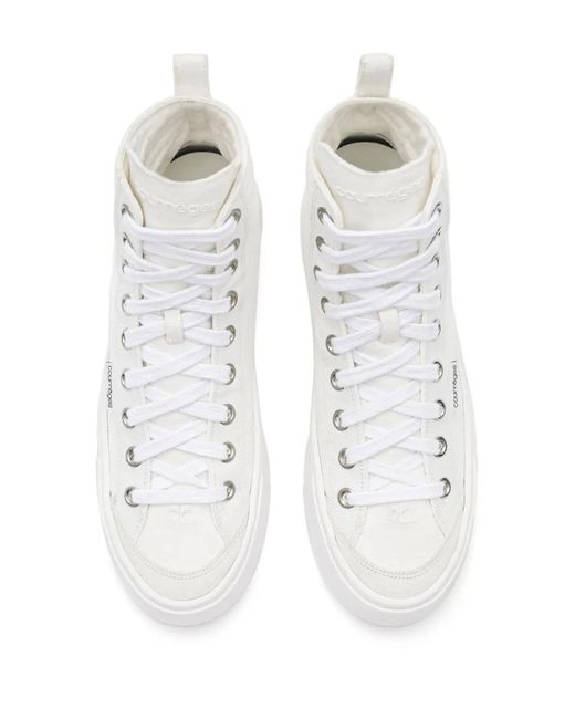 Courreges White Panelled Canvas Sneakers